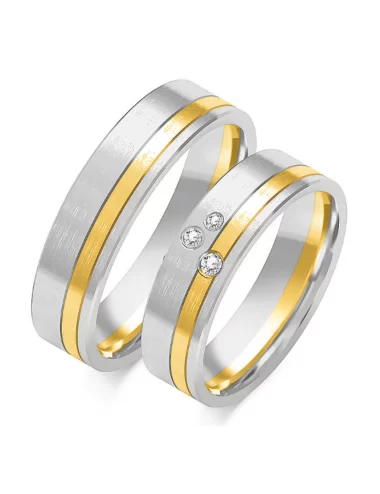 Matinės auksinės faktūros modernūs vestuviniai žiedai su deimantais