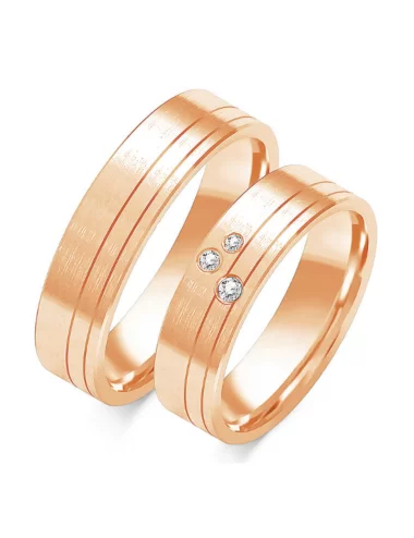 Matinės auksinės faktūros modernūs vestuviniai žiedai su deimantais