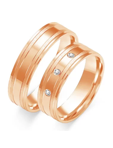 Modernūs vestuviniai žiedai su auksinę matinę faktūrą