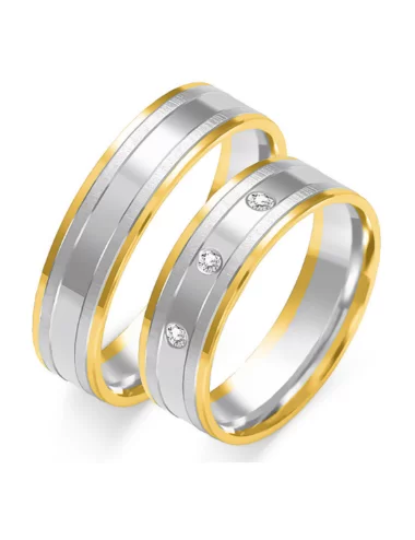 Modernūs vestuviniai žiedai su auksinę matinę faktūrą