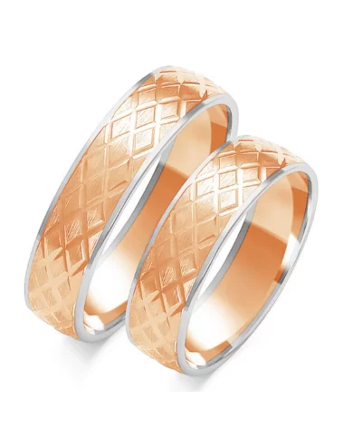 Šilkinės matinės faktūros auksiniai vestuviniai žiedai