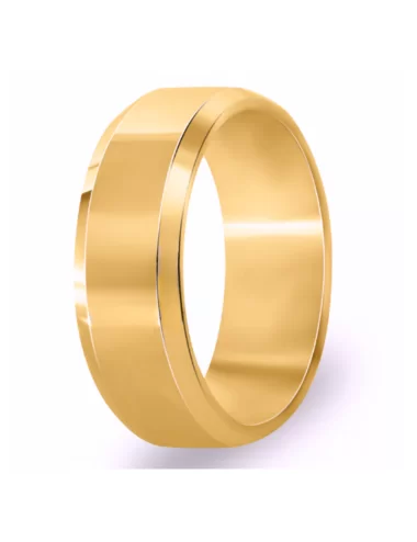 modernus vestuvinis vyriškas žiedas iš raudono aukso