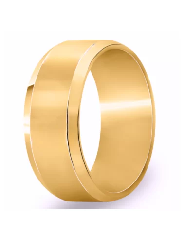 platus modernus vestuvinis vyriškas žiedas iš balto aukso