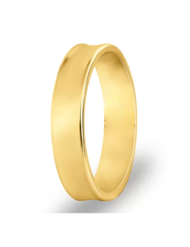 Raudono aukso vyriškas vestuvinis žiedas - Concave Classic II