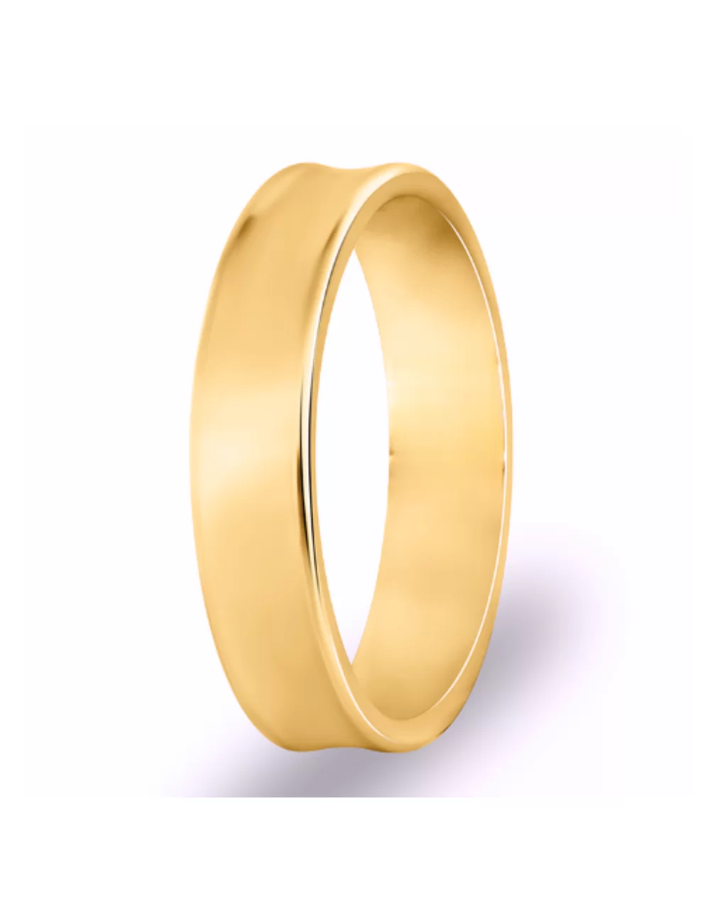 Raudono aukso vyriškas vestuvinis žiedas - Concave Classic II