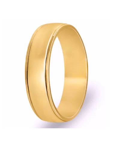 Geltono aukso vyriškas vestuvinis žiedas - Classic Court