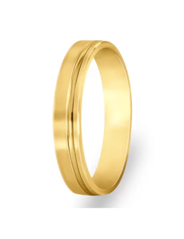 Geltono aukso vyriškas vestuvinis žiedas - Flat III