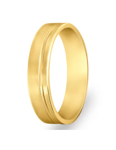 Raudono aukso vyriškas vestuvinis žiedas - Flat IV