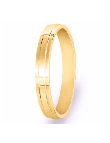 Balto aukso vyriškas vestuvinis žiedas - Linijos I
