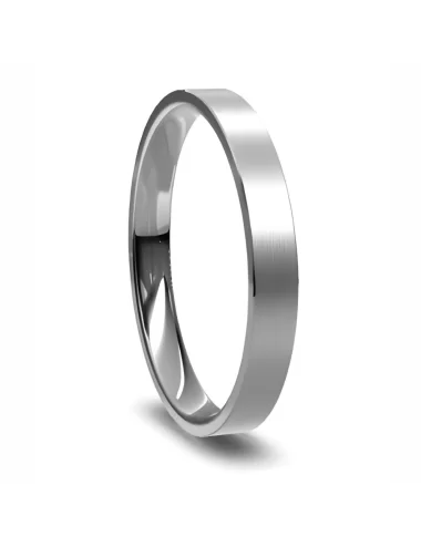 3 mm vestuvinis žiedas iš platinos Flat Court