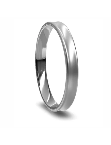 3 mm vestuvinis žiedas iš platinos Concave