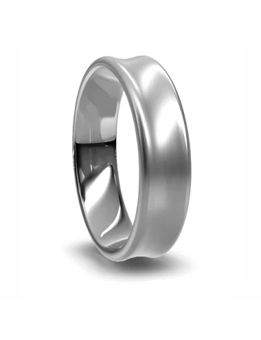 6 mm vestuvinis žiedas iš platinos Concave