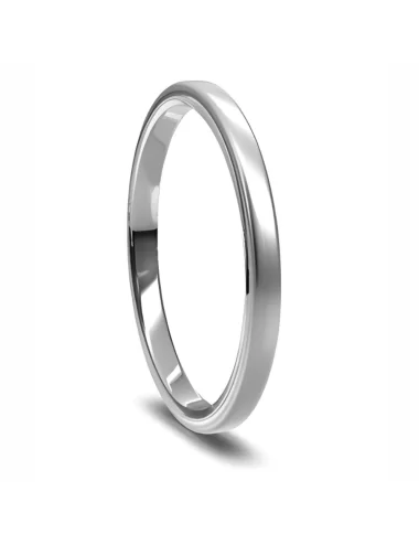 2 mm vestuvinis žiedas iš platinos Double Comfort