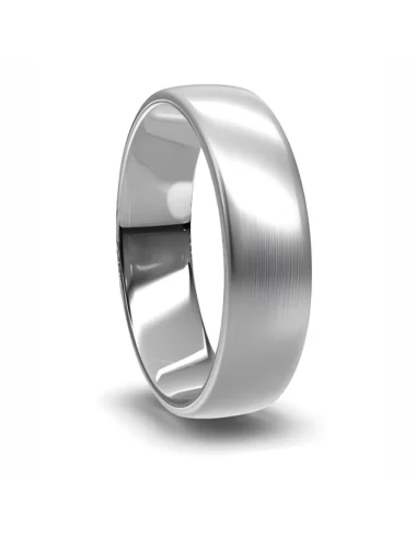 6 mm vestuvinis žiedas iš platinos Double Comfort