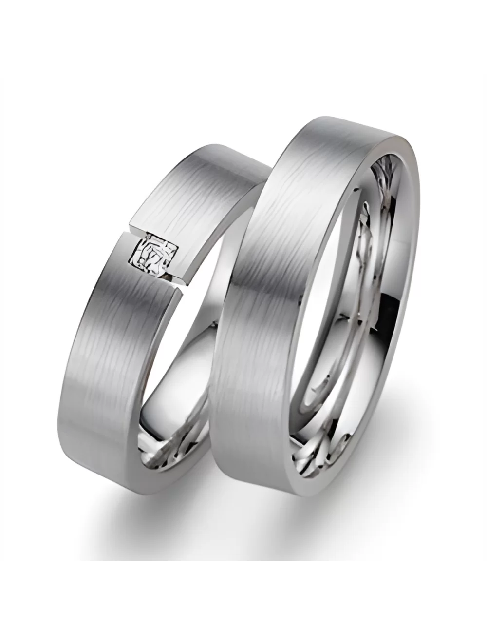Vestuvinis žiedas su deimantu - Stilingas Modernas