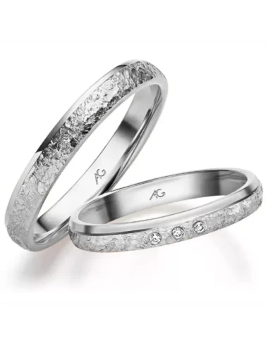 Modernus vestuvinis žiedas be deimanto - Reljefas