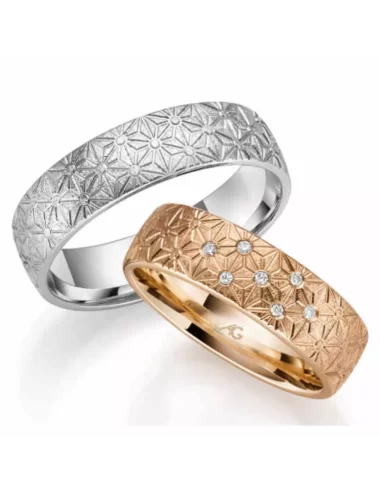 Matinis vestuvinis žiedas be deimantu - Raštai II