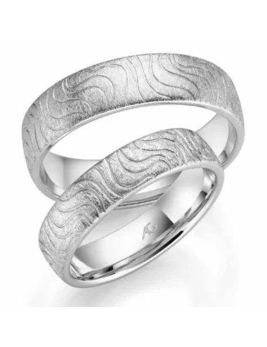 Matinis vestuvinis žiedas be deimantu - Raštai V
