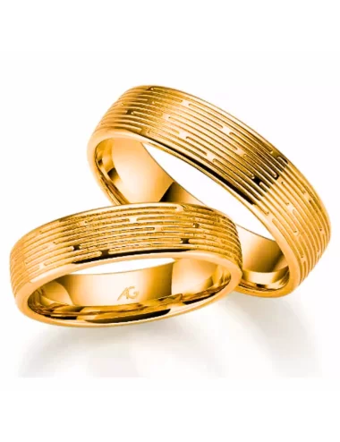 Matinis vestuvinis žiedas be deimantu - Raštai VI
