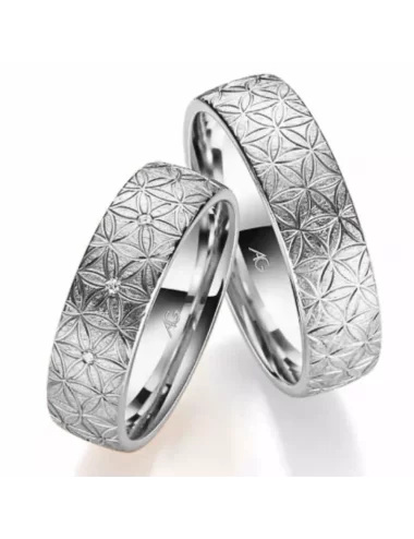 Matinis vestuvinis žiedas be deimantu - Raštai VII
