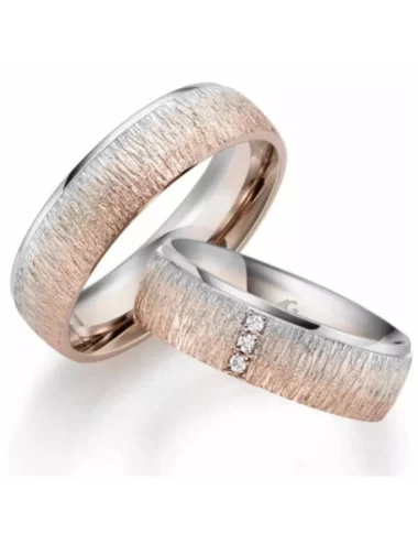 Modernus vestuvinis žiedas su deimantais - Reljefas VIII