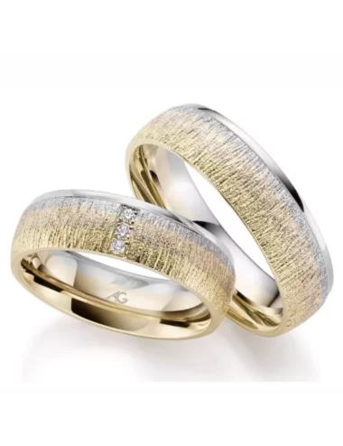 Modernus vestuvinis žiedas su deimantais - Reljefas VIII