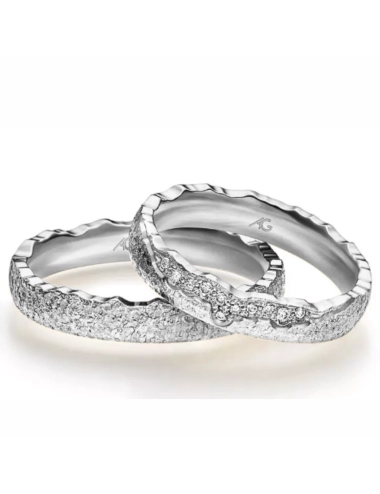 Gerstner vestuvinis žiedas su deimantais - Reljefas X