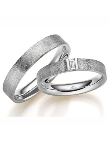 Tekstūrinis vestuvinis žiedas be deimanto - Emerald