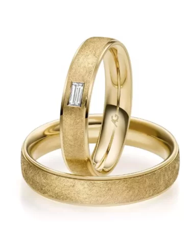 Tekstūrinis vestuvinis žiedas be deimanto - Emerald I