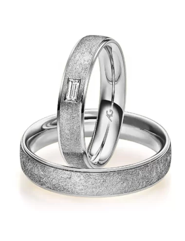 Tekstūrinis vestuvinis žiedas be deimanto - Emerald I