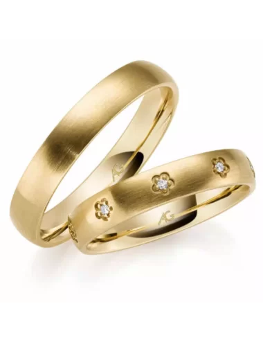 Gerstner vestuvinis žiedas su deimantais - Gėlytės