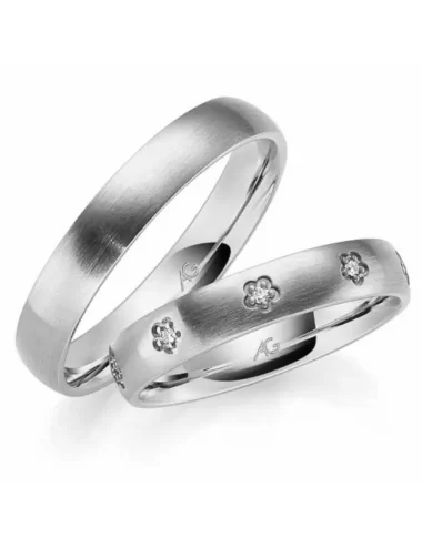 Gerstner vestuvinis žiedas su deimantais - Gėlytės
