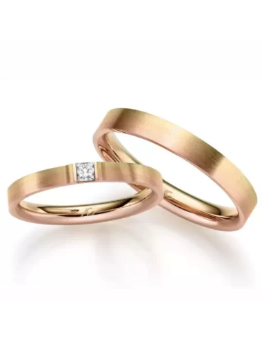 Minimalistinis vestuvinis žiedas su Kvadratiniu deimantu