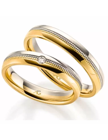 Vokiškas vestuvinis žiedas su deimantu - Top I
