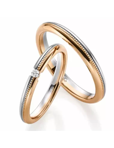 Vokiškas vestuvinis žiedas su deimantu - Top II