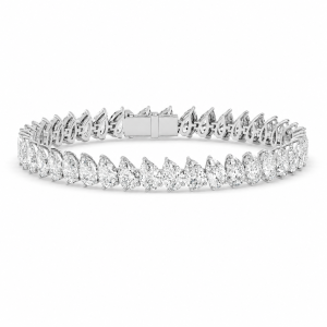 Balto aukso apyrankė su deimantais - PEAR DEIMANTAI (8.99 ct)