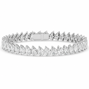 Balto aukso apyrankė su deimantais - PEAR DEIMANTAI (8.99 ct)