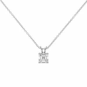 balto aukso arba platinos pakabukas su deimantu (asscher cut)