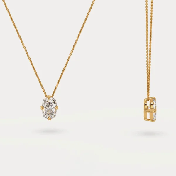 geltono aukso pakabukas su deimantu (cushion cut)