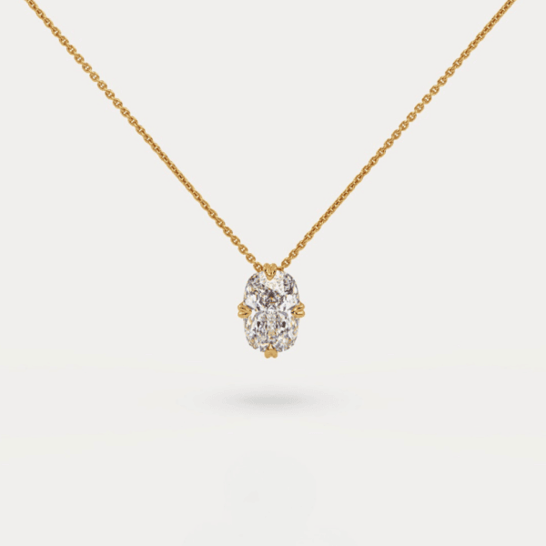 geltono aukso pakabukas su deimantu (cushion cut)
