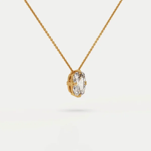 geltono aukso pakabukas su deimantu (cushion cut)