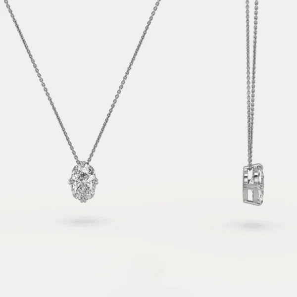 balto aukso pakabukas su deimantu (cushion cut)