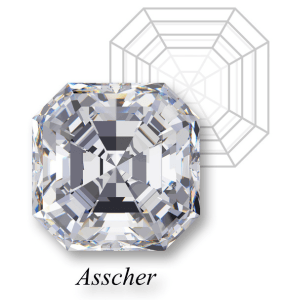 Deimantas Asscher formos