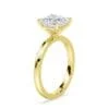 Klasikinis sužadėtuvių žiedas su deimantu iš geltono aukso - princess cut