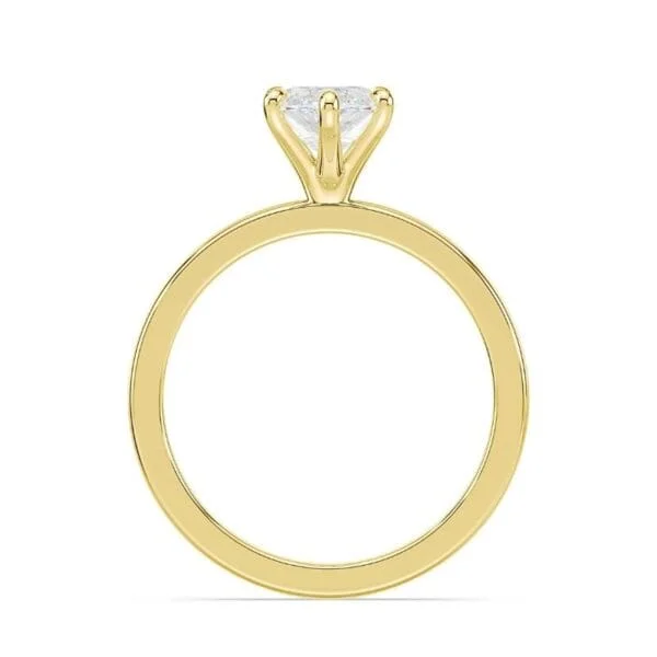 Klasikinis sužadėtuvių žiedas su deimantu iš geltono aukso - marquise cut