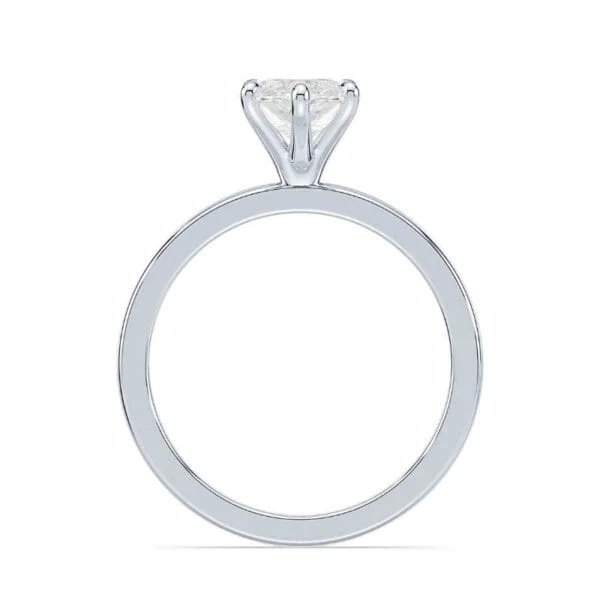 Klasikinis sužadėtuvių žiedas su deimantu iš balto aukso arba platinos - marquise cut