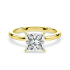 Klasikinis sužadėtuvių žiedas su deimantu iš geltono aukso - princess cut