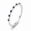 0.08 ct žiedas su mėlynais safyrais baltas auksas
