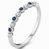 0.12 ct žiedas su safyrais ir deimantais balto aukso