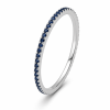 0.16 ct žiedas su mėlynais safyrais balto aukso